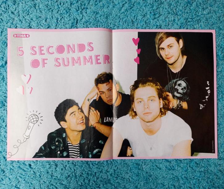 5 Seconds of Summer 5 SOS poster uit Tina, Verzamelen, Posters, Nieuw, Muziek, A1 t/m A3, Rechthoekig Liggend, Ophalen of Verzenden