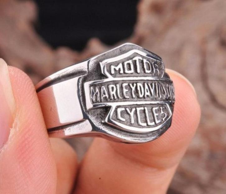 Harley-Davidson shield ring Ø 18,4 mm, Sieraden, Tassen en Uiterlijk, Ringen, Nieuw, Heer, 18 tot 19, Zilver, IJzer of Staal, Verzenden