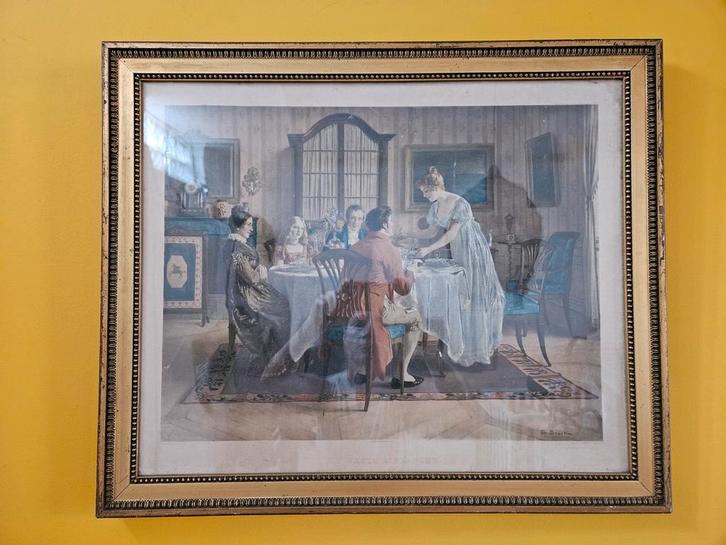 E. Brack - Die erste Einladung, Antiek en Kunst, Kunst | Schilderijen | Klassiek, Ophalen of Verzenden