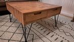 Vierkante stevig houten salontafel, Ophalen, Gebruikt, Vierkant, 50 tot 100 cm