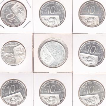10 GULDEN MUNTEN 9 STUKS beschikbaar voor biedingen