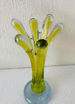 Murano glazen vinger vaas Selenium / Cadmium glas, Huis en Inrichting, Woonaccessoires | Vazen, Italie, Gebruikt, Murano, Ophalen of Verzenden
