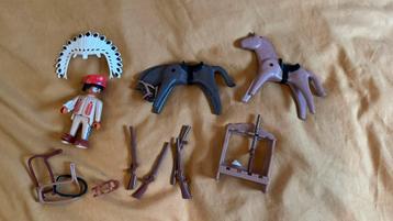 Playmobil indiaan, paarden en geweren 