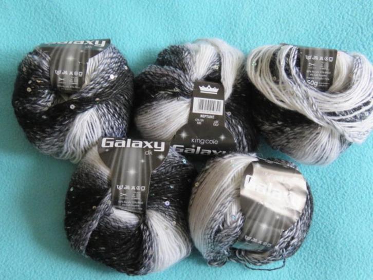 5 nieuwe bollen King Cole Galaxy dk Neptune 50 gr 31% wol, Hobby en Vrije tijd, Breien en Haken, Nieuw, Breien of Haken, Wol of Garen