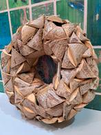 Zware houten boomschors houtblokken sier krans, Huis en Inrichting, Woonaccessoires | Kransen, Ophalen of Verzenden, Zo goed als nieuw