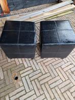 2 poefjes met croco-print. Bruin/ zwart van kleur. 40x40 cm, Huis en Inrichting, Vierkant, Minder dan 50 cm, Ophalen of Verzenden