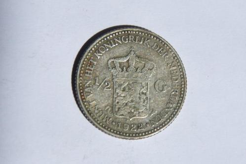 Zilveren ½ Gulden Munt 1922 Wilhelmina, Postzegels en Munten, Munten | Nederland, Losse munt, 1 gulden, Koningin Wilhelmina, Ophalen of Verzenden
