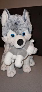 Knuffel hond husky met puppy, Ophalen, Nieuw, Hond