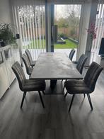 Beton Cire Tafel - Blad bewerkt, incl. poot, Huis en Inrichting, Tafels | Eettafels, Ophalen, Gebruikt, 100 tot 150 cm, Vijf personen of meer