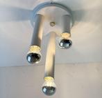 70ies plafondlamp witte kokers, Huis en Inrichting, Ophalen of Verzenden, Gebruikt, Metaal, Midcentury