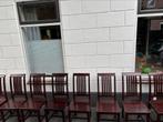 10 mooie massief teak hout landelijke stijl stoelen €15 pst, Ophalen, Bruin, Zo goed als nieuw, Landelijke stijl