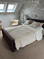 Bed met electrisch verslbare lattenbodems, Bruin, Tweepersoons, Ophalen of Verzenden, 200 cm