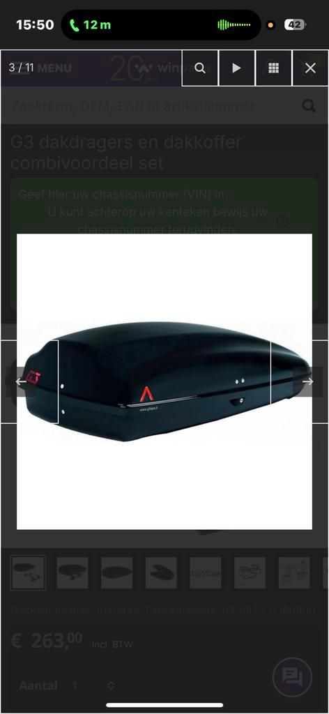 Dakkoffer te huur, Auto diversen, Dakkoffers, Gebruikt, Ophalen