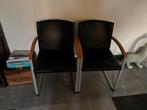 Wiesner Hager stoelen - luxe leder, Gebruikt, Zwart, Ophalen of Verzenden, Vier
