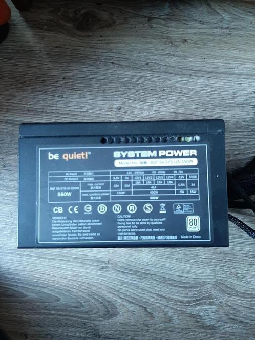 Be Quiet 550 watt voeding psu, Computers en Software, Interne voedingen, Zo goed als nieuw, Ophalen