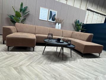 ZGAN Industriële Cognac U-Bank/Hoekbank - 352cm beschikbaar voor biedingen