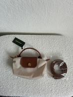 Lonchamp Le Pliage handtas met leren details beige, Ophalen of Verzenden, Zo goed als nieuw, Beige, Schoudertasje