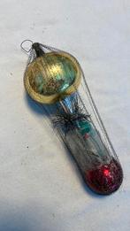 Vintage antieke kerstbal, dubbele bal met leonisch draad, Ophalen of Verzenden