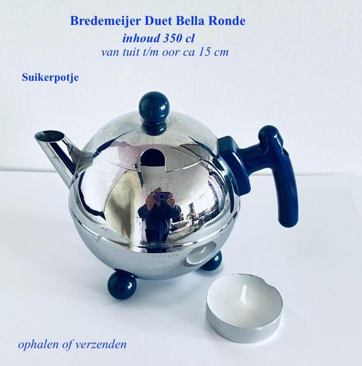 Bredemeijer Suikerpot in Theepot Model rvs Duet Bella Ronde, Huis en Inrichting, Keuken | Servies, Gebruikt, Overige typen, Overige stijlen