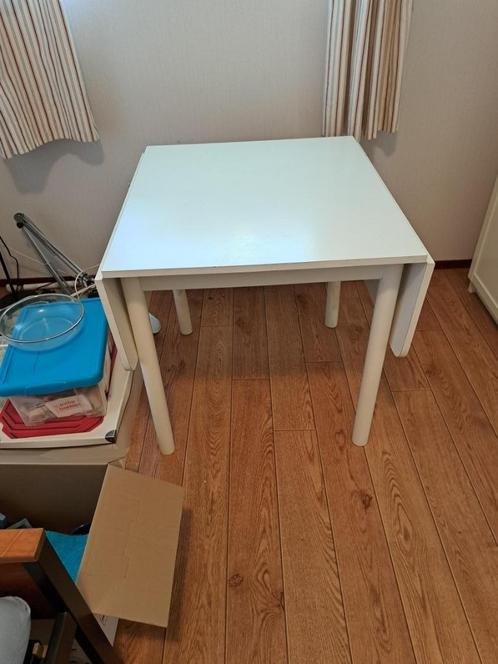 tafel wit, Huis en Inrichting, Tafels | Eettafels, Gebruikt, 50 tot 100 cm, 50 tot 100 cm, Rechthoekig, Overige houtsoorten, Ophalen