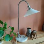 Vintage Ikea tafellamp marmer chroom melkglas, Huis en Inrichting, Lampen | Tafellampen, Minder dan 50 cm, Overige materialen