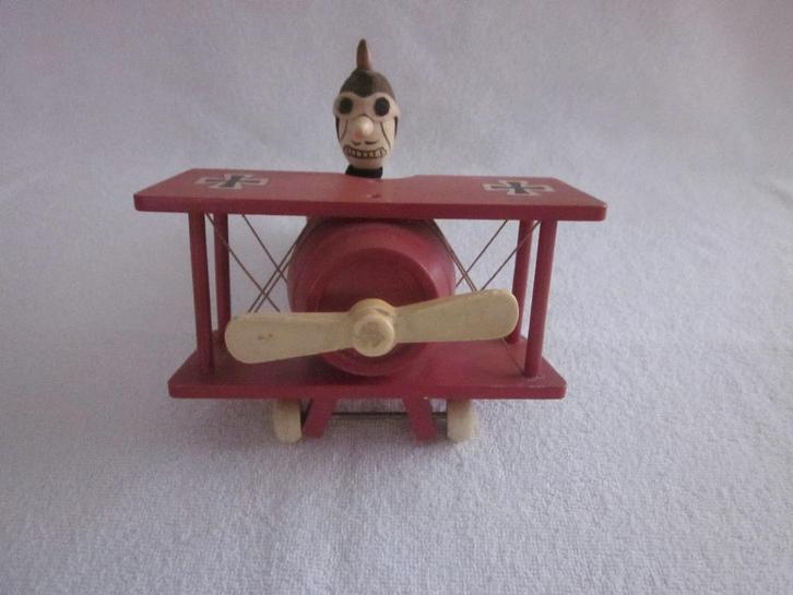 Vintage Snoopy Red Baron hout met muziekdoos made in Japan., Antiek en Kunst, Antiek | Speelgoed, Ophalen of Verzenden