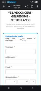 Kanye West concert RANG 1 GOLD, Tickets en Kaartjes, Concerten | Pop, Drie personen of meer, Juni