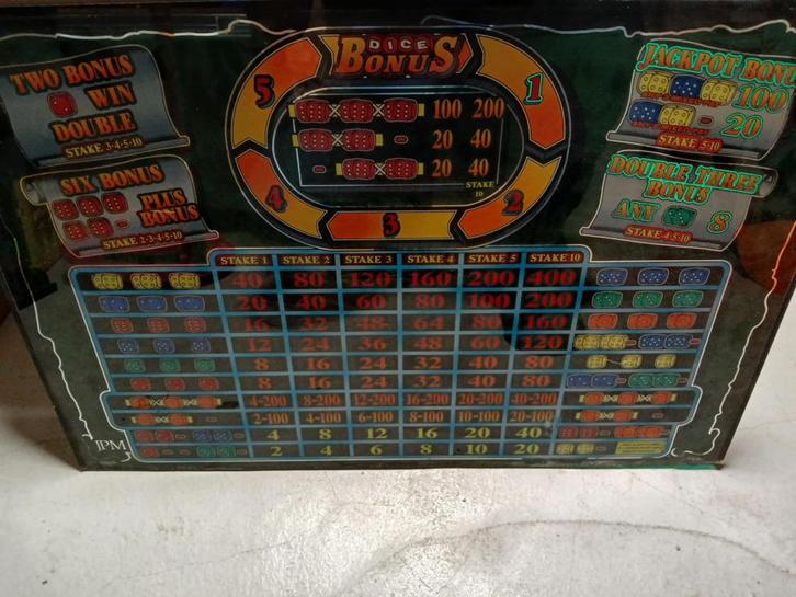 glasplaten gokautomaat super dice, Verzamelen, Automaten | Gokkasten en Fruitautomaten, Gebruikt, Euro, Ophalen of Verzenden