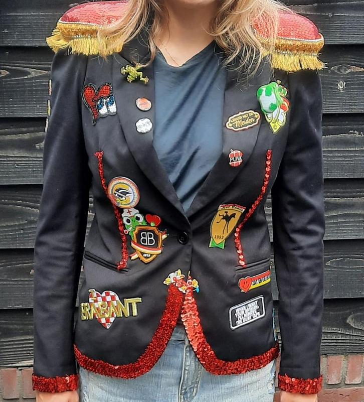 Carnavals blazer, Kleding | Dames, Carnavalskleding en Feestkleding, Gedragen, Kleding, Carnaval, Maat 38/40 (M), Ophalen of Verzenden