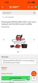 Milwaukee M18 GG-201C 18V Accu Vetspuit, Ophalen of Verzenden, Gebruikt