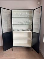 Vitrinekast Washington - Zwart Metaal & Glas, Huis en Inrichting, Ophalen, Zo goed als nieuw