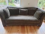 Grijze 2-zits Loveseat Bank groene kleur fluweel zacht, Ophalen, Gebruikt, Tweepersoons, 75 tot 100 cm