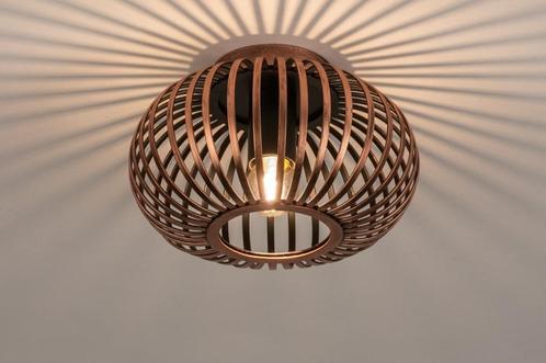 plafondlamp 24cm roodkoper bed bank keuken slaapkamer lamp, Huis en Inrichting, Lampen | Plafondlampen, Nieuw, Glas, Metaal, Ophalen of Verzenden