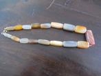 Halfedelstenen ketting van agaat, Sieraden, Tassen en Uiterlijk, Kettingen, Overige kleuren, Ophalen of Verzenden, Zo goed als nieuw