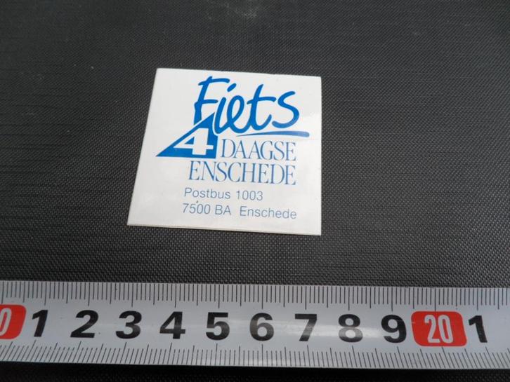 sticker Fiets 4 daagse Enschede *, Verzamelen, Stickers, Zo goed als nieuw, Ophalen