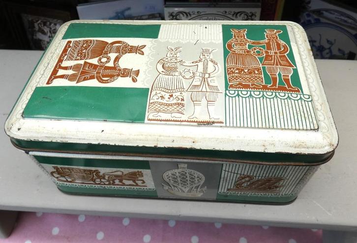 oud blik/ SPAR voorraaddoos speculaas/ koekjesblik, Verzamelen, Blikken, Gebruikt, Koek(jes), Overige merken, Ophalen of Verzenden