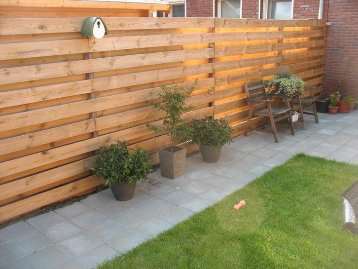 8 meter schutting compleet met hardhouten palen, Tuin en Terras, Tuinhekken en Hekwerk, Nieuw, Tuinhek, Hout, Ophalen