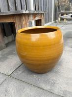 Bloempot Okergeel, Tuin en Terras, Bloempotten, Rond, Tuin, Zo goed als nieuw, Minder dan 40 cm