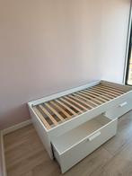 Brimnes - 1persoons bedframe met 2 lades, Huis en Inrichting, Slaapkamer | Bedden, Ophalen, 90 cm, Eenpersoons, Wit