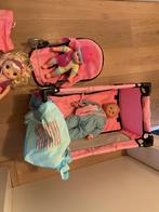Popenbedje en wipstoeltje en 3 poppen zie prijzen of 1 stuk, Ophalen, Zo goed als nieuw, Babypop