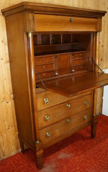 Antiek Empire Strak eiken klep secretaire buro klepbureau Ar beschikbaar voor biedingen