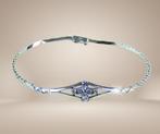 Prachtige 835 zilveren ART DECO armband met zirkonia vL+!, Met kristal, Verzenden, Zo goed als nieuw, X