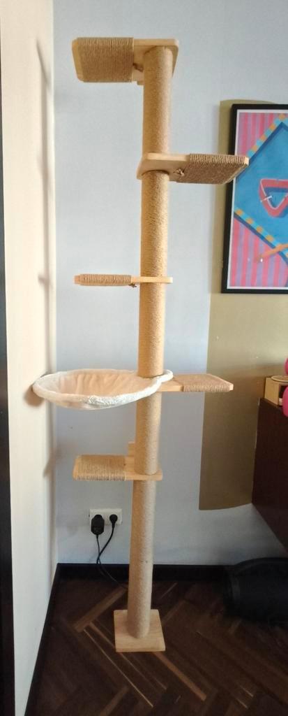 Nieuwe krabpaal katten - hoge paal met hangmandje, Dieren en Toebehoren, Krabmeubelen, Zo goed als nieuw, Ophalen of Verzenden