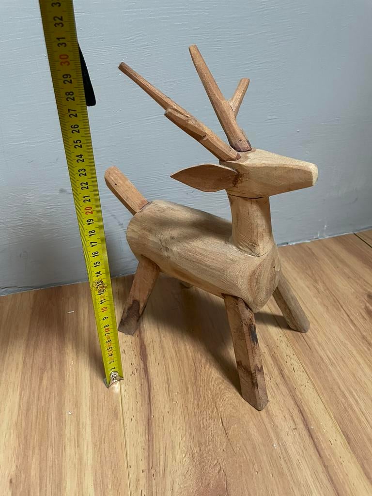 Hout deco hert, Huis en Inrichting, Woonaccessoires | Overige, Ophalen of Verzenden, Zo goed als nieuw