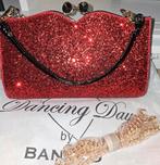 Tas / Clutch 'Simone' - Rood glitter - Merk Banned, Sieraden, Tassen en Uiterlijk, Verzenden, Nieuw, Rood, Overige merken