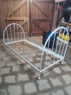 Eenpersoonsbed 90x200 cm - Wit metalen frame, Huis en Inrichting, Slaapkamer | Bedden, 90 cm, Eenpersoons, Wit, Ophalen of Verzenden