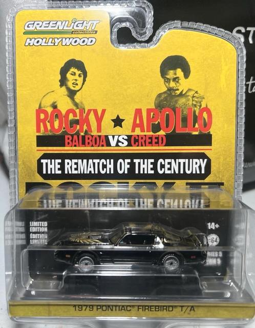1979 Pontiac Firebird T/A v Greenlight 1/64 Rocky II Apollo, Hobby en Vrije tijd, Modelauto's | Overige schalen, Nieuw, Auto, Ophalen of Verzenden