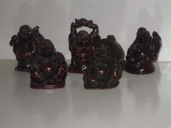 Boeddha Beeldjes 5 Stuks Verschillend, Verzamelen, Beelden en Beeldjes, Ophalen