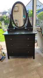 Ikea Hemnes lade kast met spiegel zwart bruin, Ophalen, Gebruikt, Hout, Minder dan 100 cm