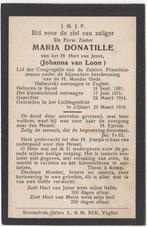 zr. Johanna van Loon 1881 Bavel + 1919 Zijtaart, 37 jaar, Verzenden
